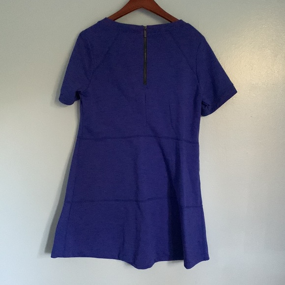 EUC Athleta Electric Blue Purple Space Dye Fit Flare Sweatshirt Skater Dress - Picture 4 of 7